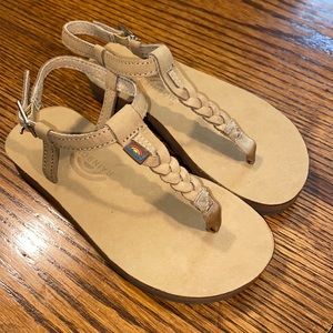 Little girls size 11/12 Tan Rainbow sandals NWOT